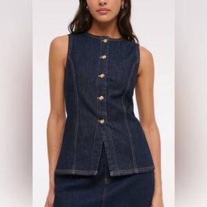 NWT Abercrombie & Fitch Denim Vest, Medium